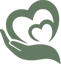 Heart on the palm icon